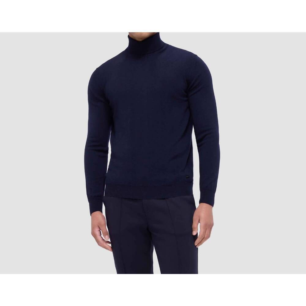 NEW BUGATCHI UOMO wool turtleneck sweater in navy